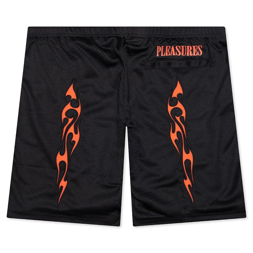 Flame Mesh Shorts - Black