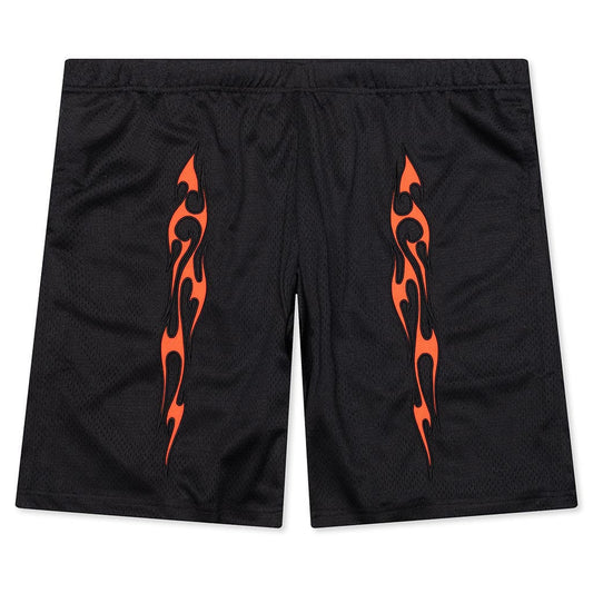 Flame Mesh Shorts - Black
