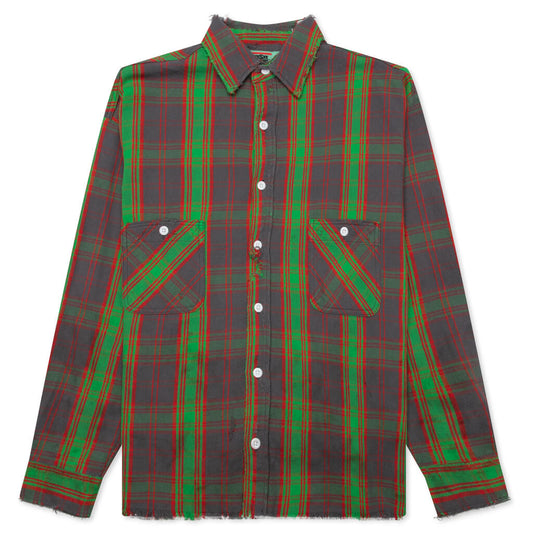 Check Varsity Jacket - Green