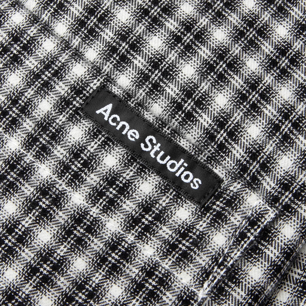 Flannel Button-Up Shirt - Black/White