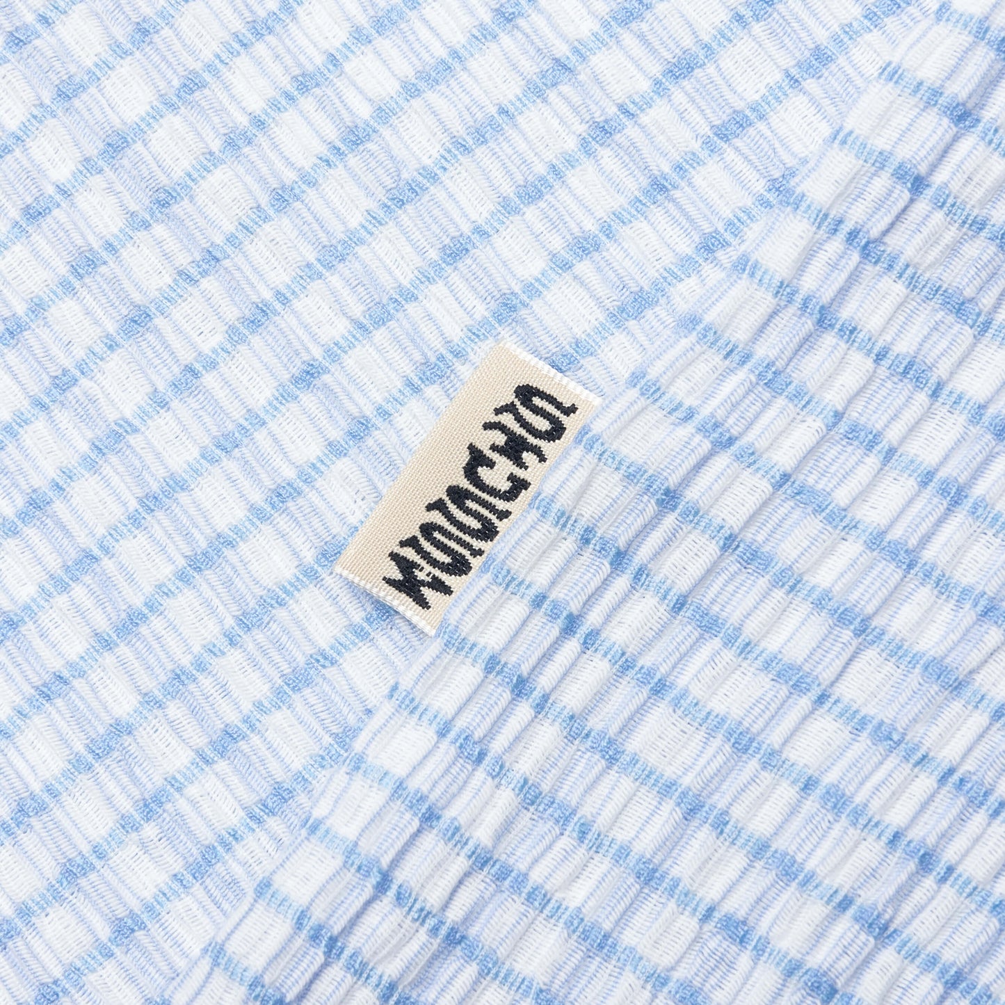 Flat Bottom Crinkled Shirt - Blue Check