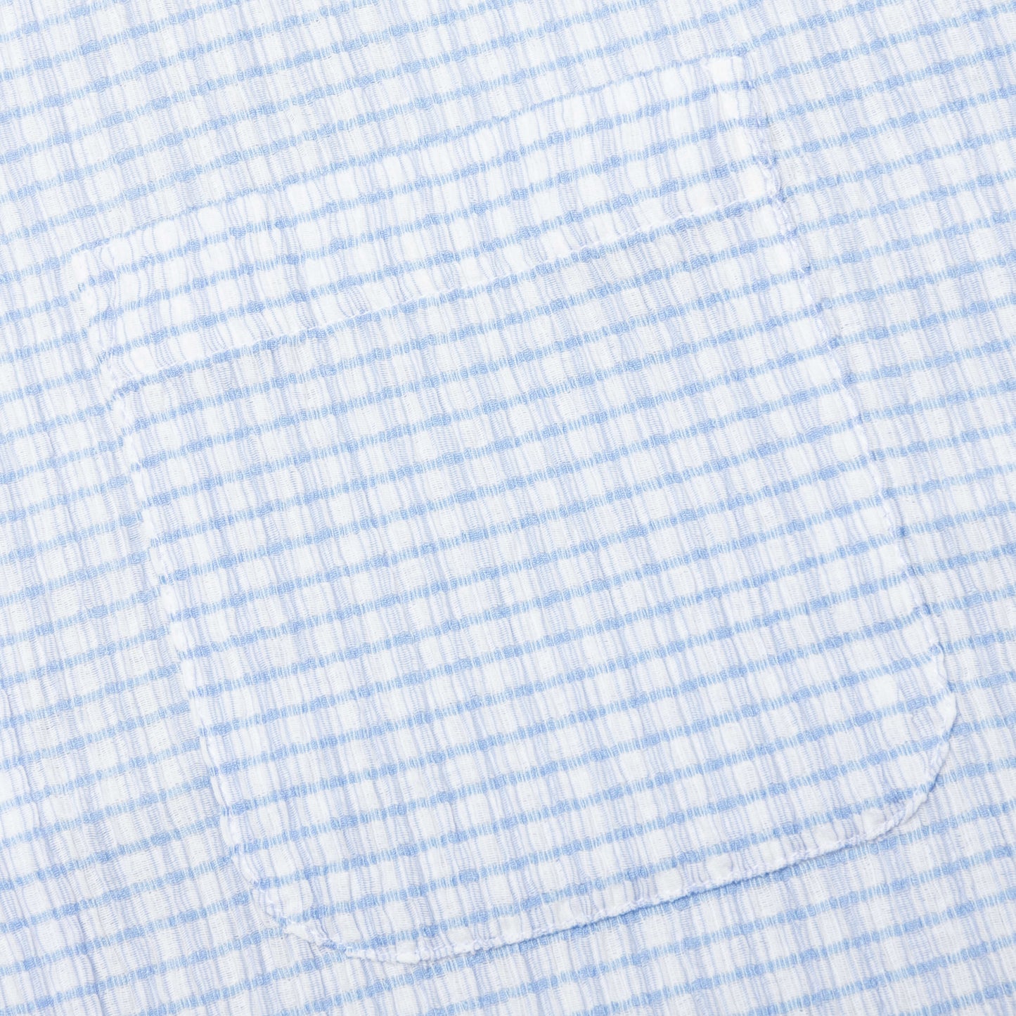Flat Bottom Crinkled Shirt - Blue Check