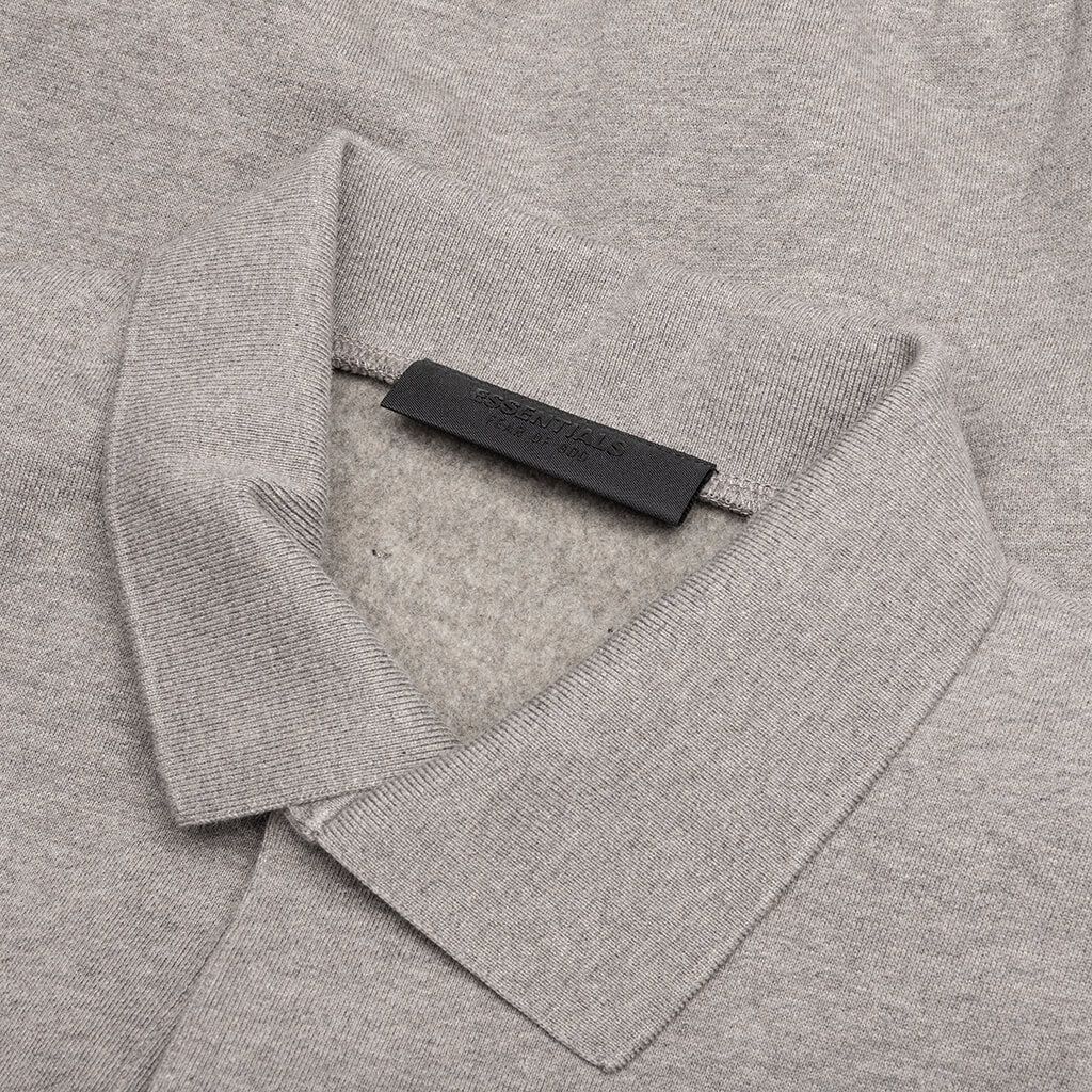 Fleece Polo - Heather Gray