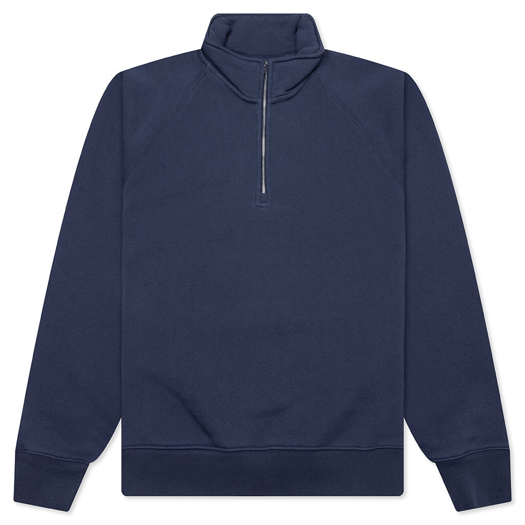 Fleece Raglan Zip Mock - Navy
