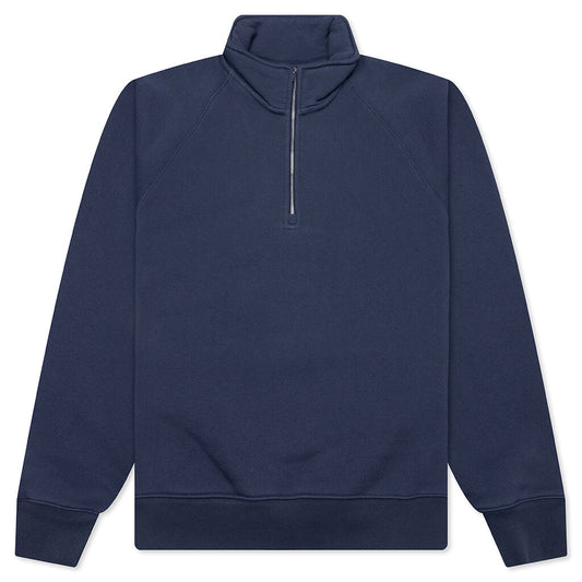 Fleece Raglan Zip Mock - Navy