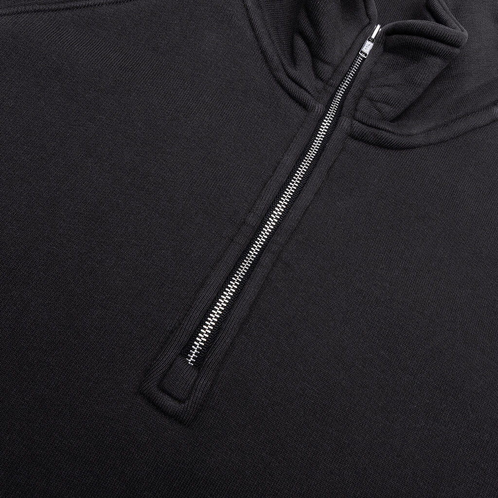 Fleece Raglan Zip Mock - Washed Black