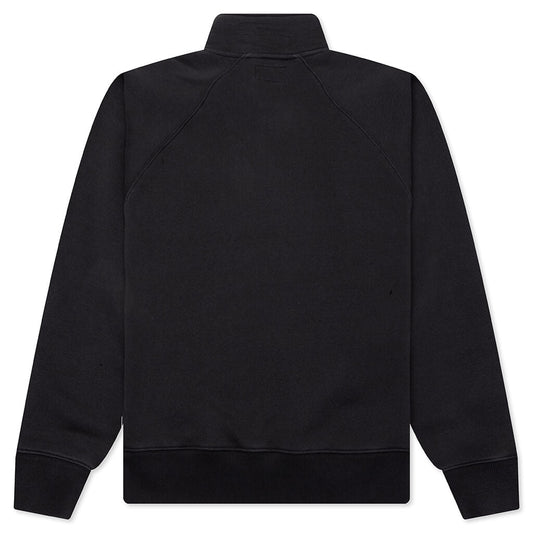 Fleece Raglan Zip Mock - Washed Black