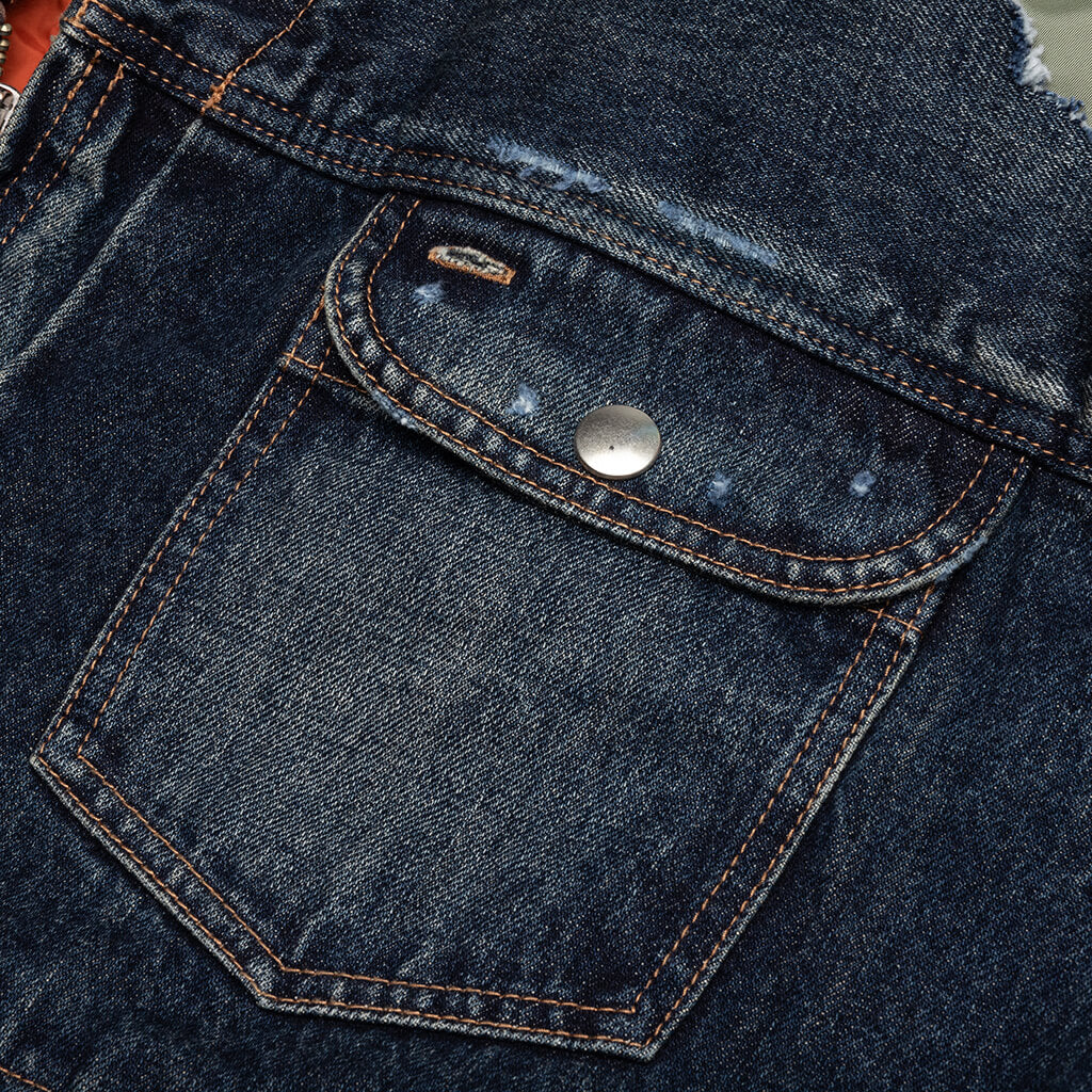 Flight Jacket Layered Denim - Indigo