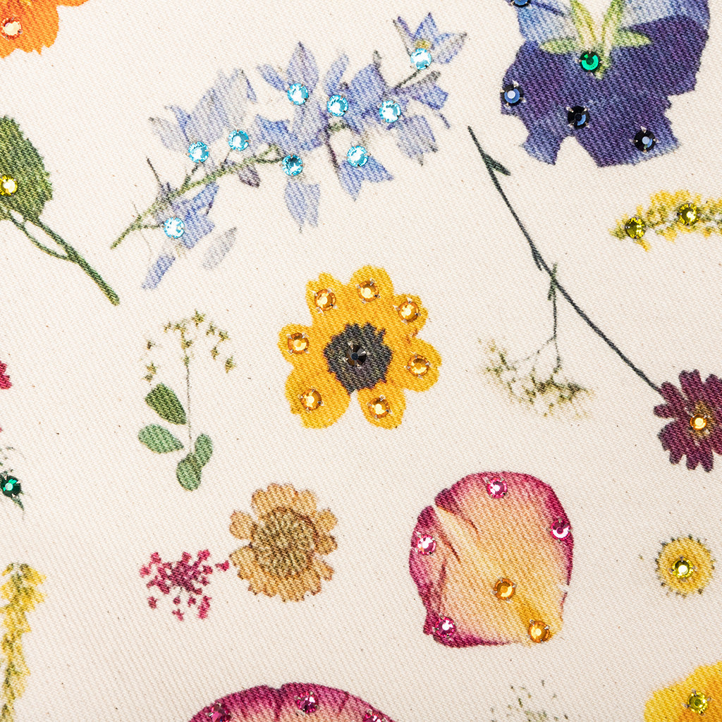 Floral Beaded Baggy Jean - Pressed Flower