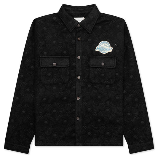 Floral Cover Shirt - Black