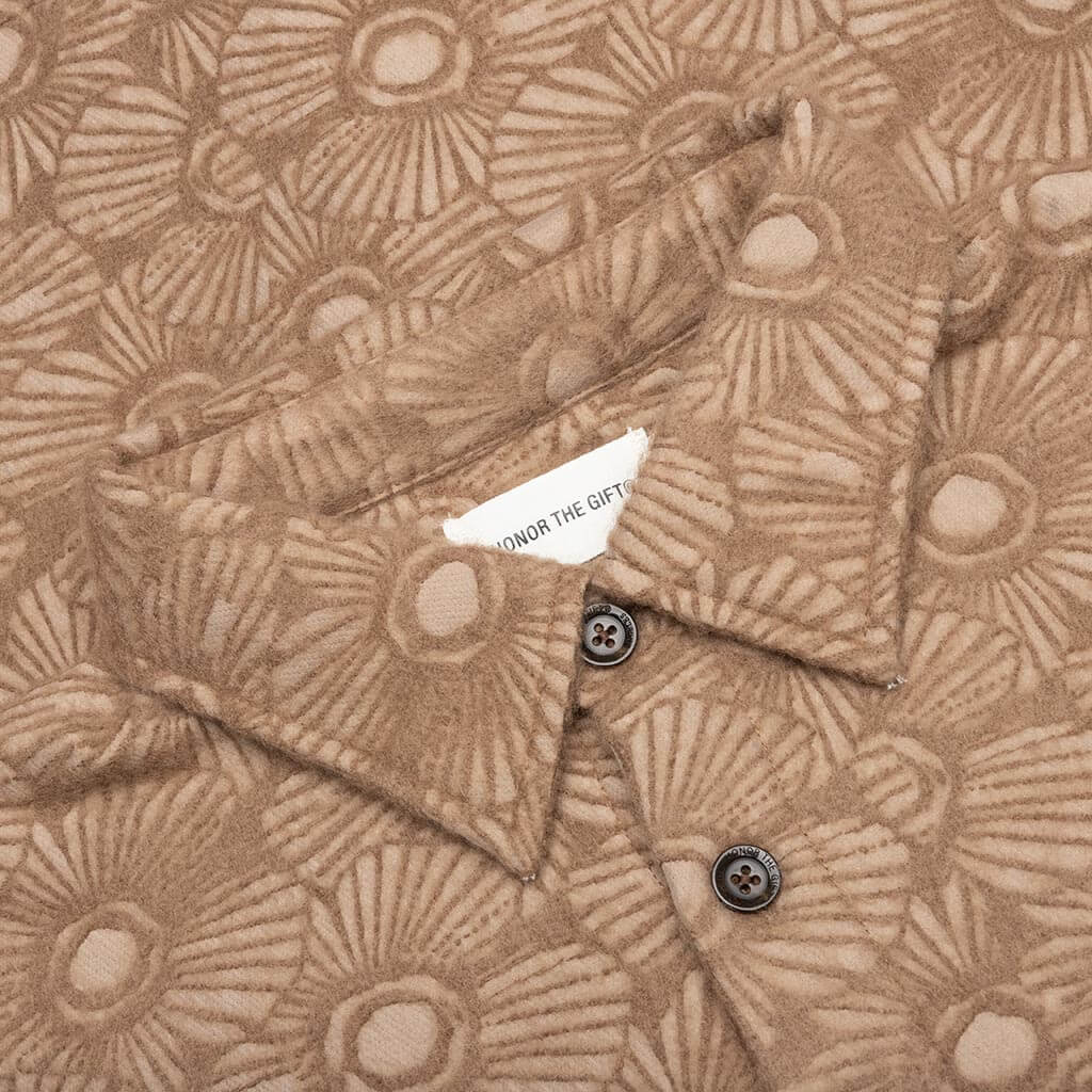Floral Cover Shirt - Tan