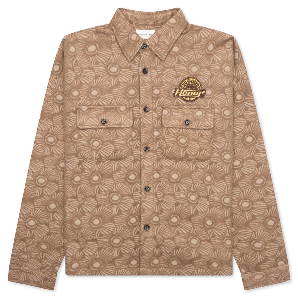Floral Cover Shirt - Tan