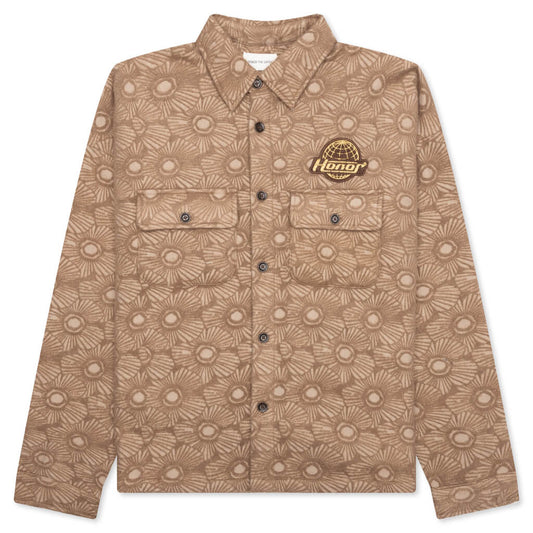 Floral Cover Shirt - Tan