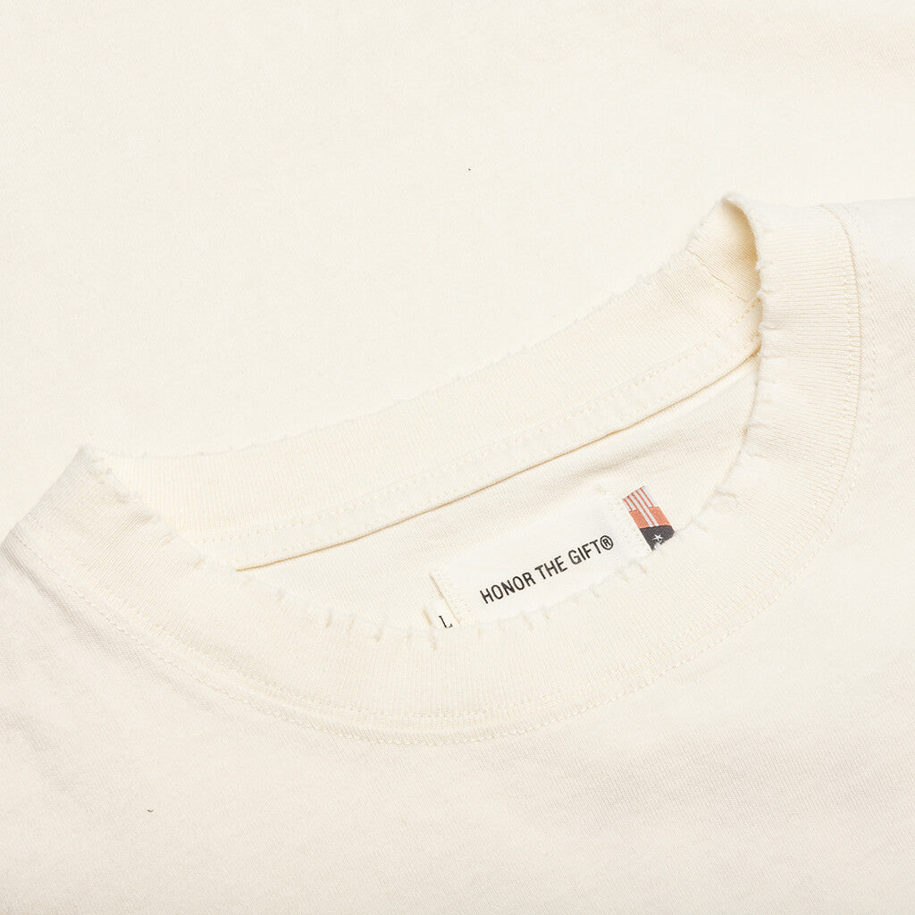 Floral Pocket S/S Tee - White