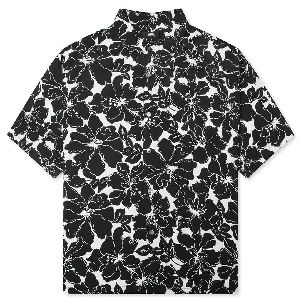 Floral Hawaiian Shirt - Black