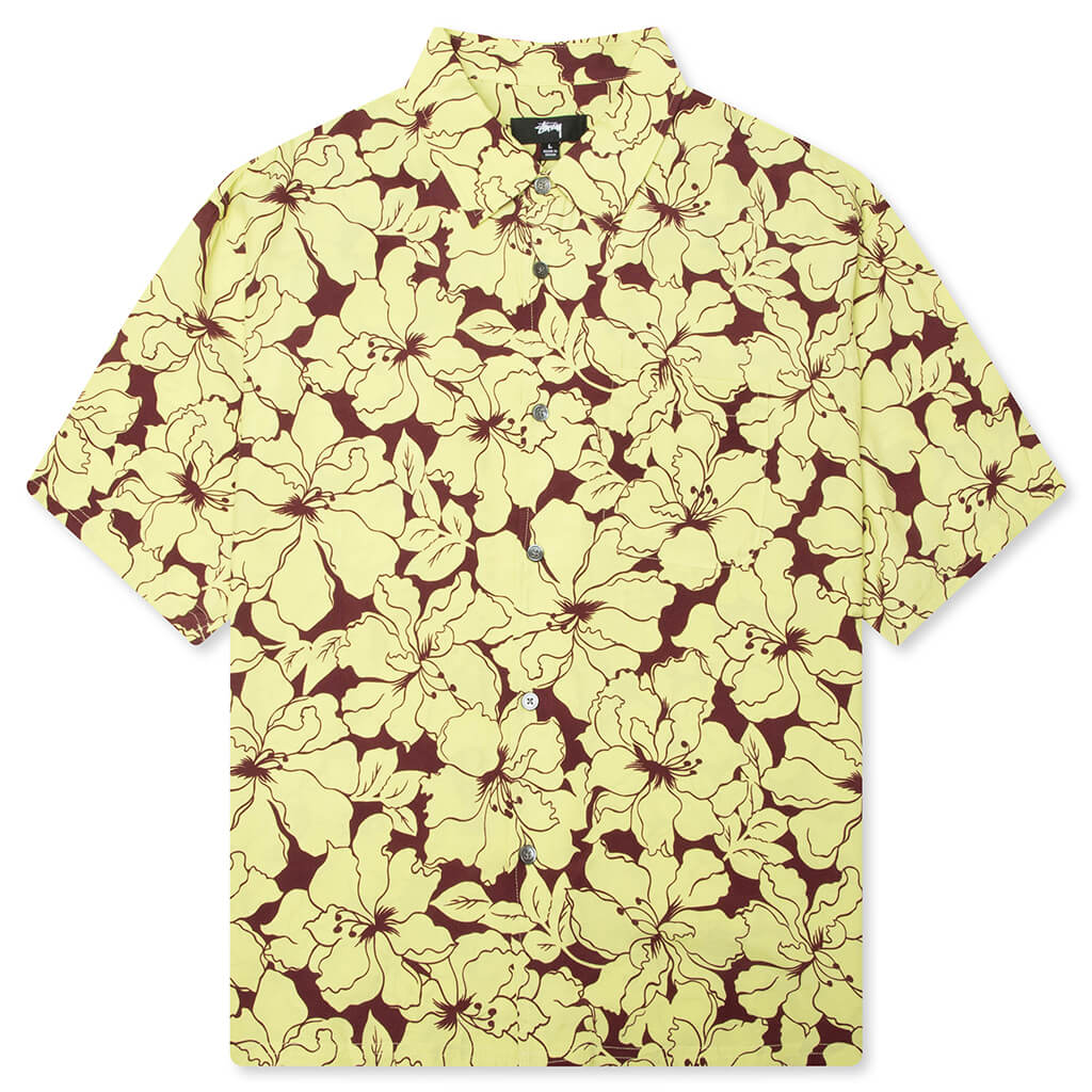 Floral Hawaiian Shirt - Lime