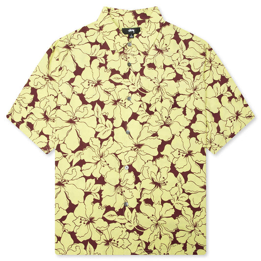 Floral Hawaiian Shirt - Lime