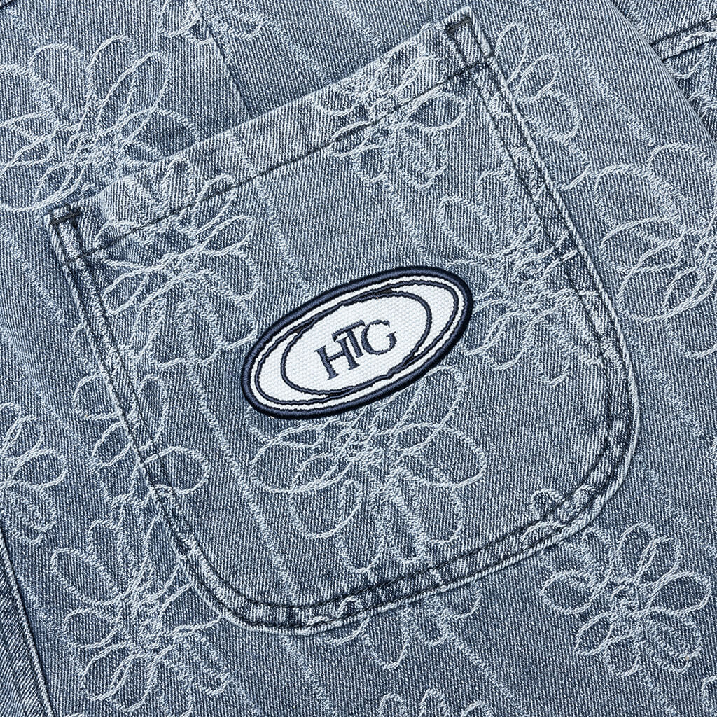 Flower Denim Pant - Light Indigo