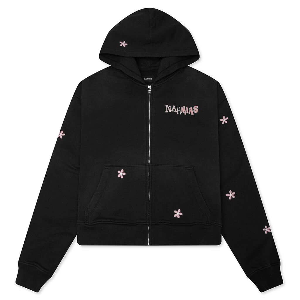 Flower Groms Zip-Up Hoodie - Aged Black