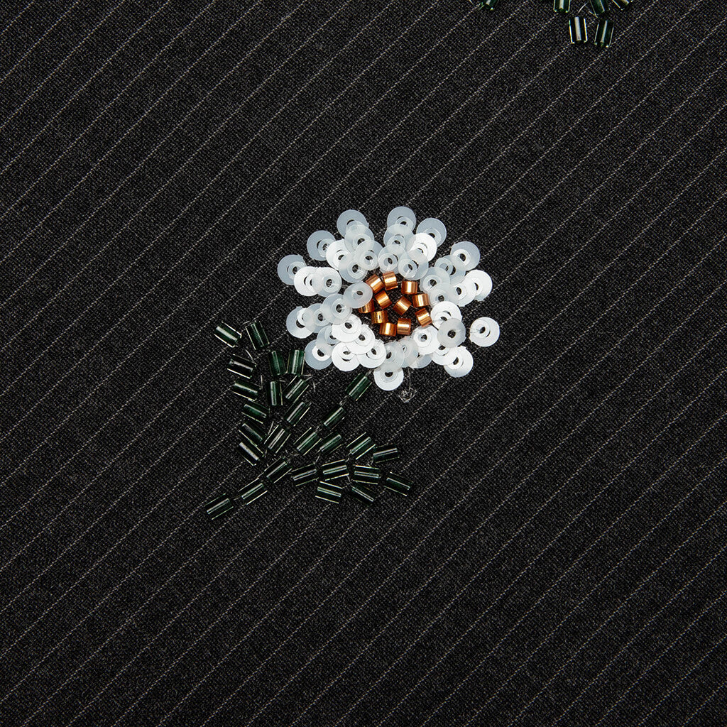 Flowers Beaded Jacket - Black