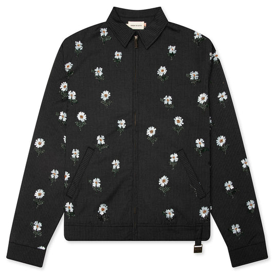 Flowers Beaded Jacket - Black