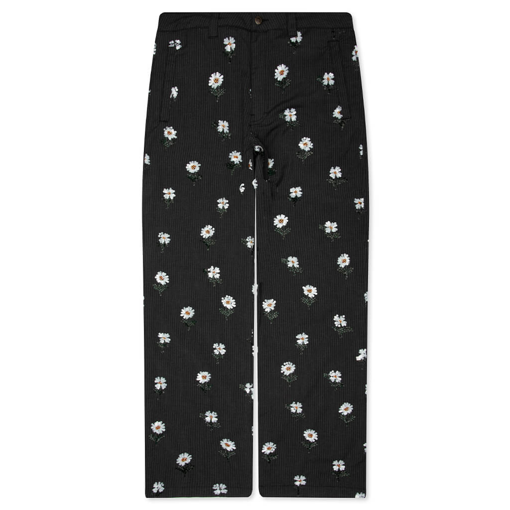 Flowers Beaded Pant - Black