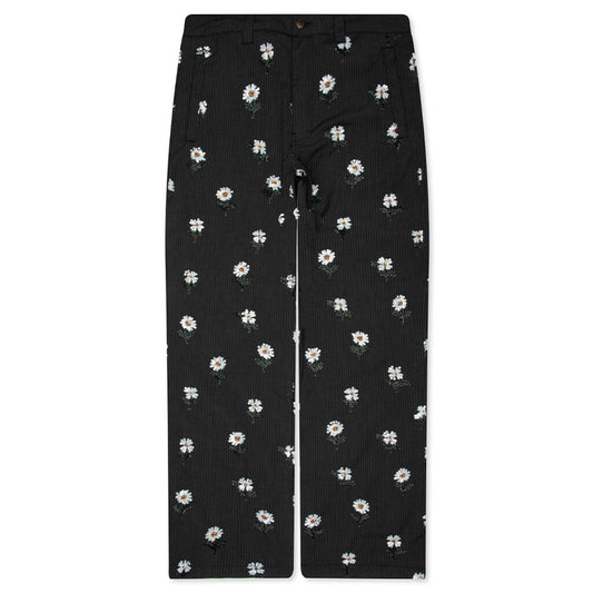 Flowers Beaded Pant - Black