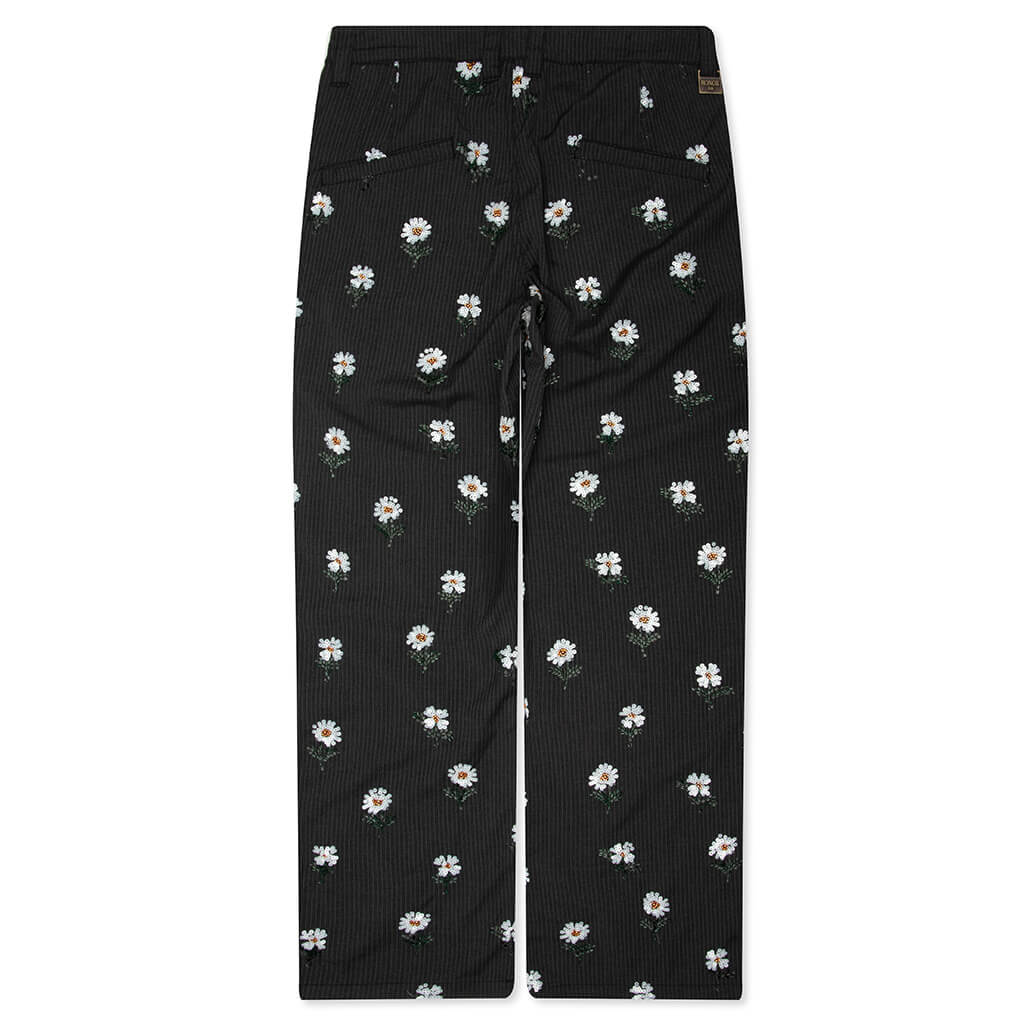 Flowers Beaded Pant - Black