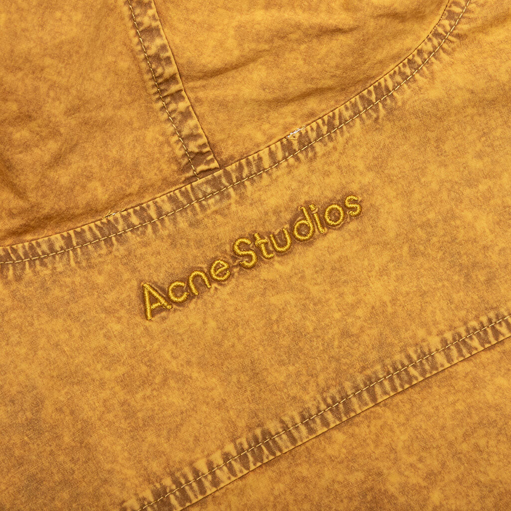 Garment Dyed Hooded Button Up Shirt Fn-Mn-Shir000861 - Yellow/Brown