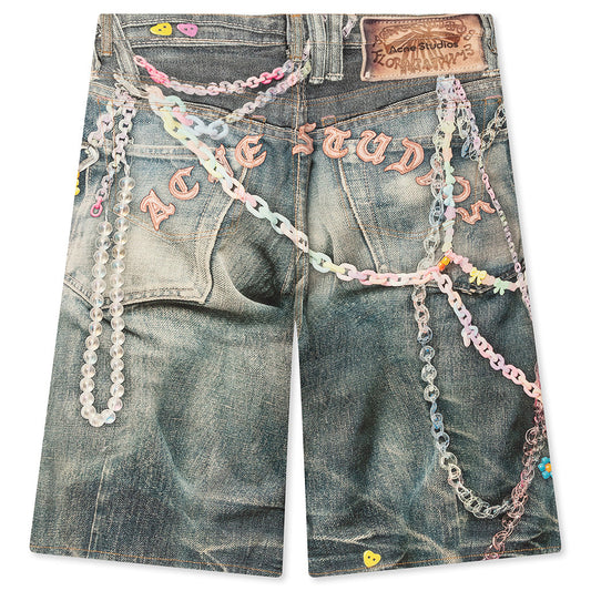 Loose Fit Denim shorts Fn-Mn-Shor000264 - Mid Blue