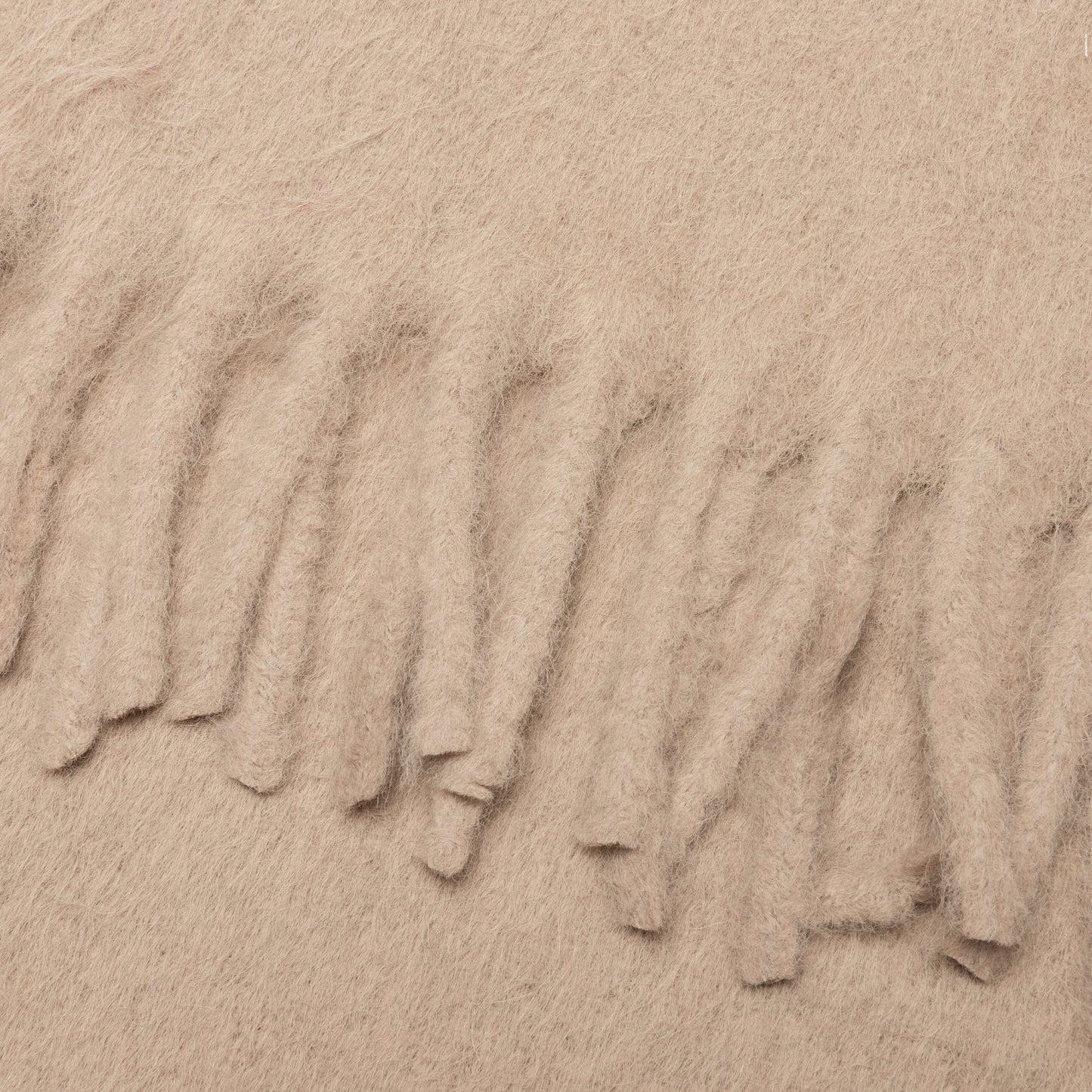 Fringe Alpaca Scarf - Camel Beige