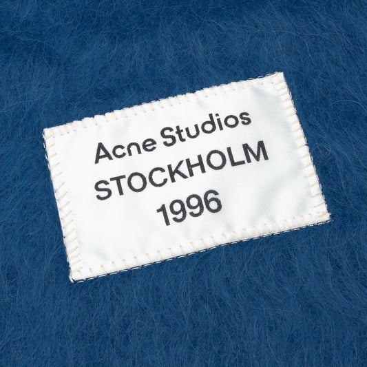 Fringe Alpaca Scarf - Denim Blue