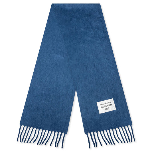 Fringe Alpaca Scarf - Denim Blue