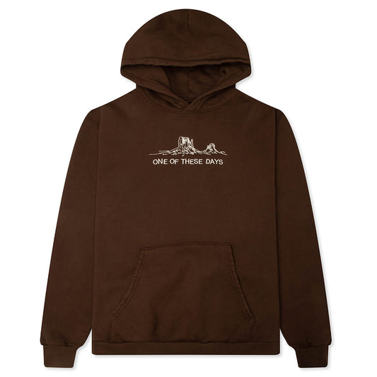 Follow The Road Pullover Hoodie - Dark Brown