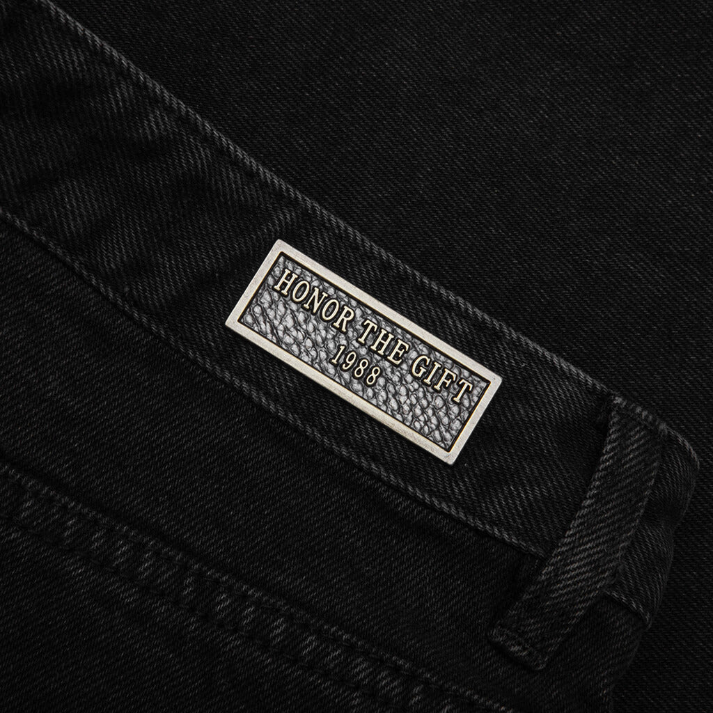 Frayed Edge 11" Denim Bermudas - Black