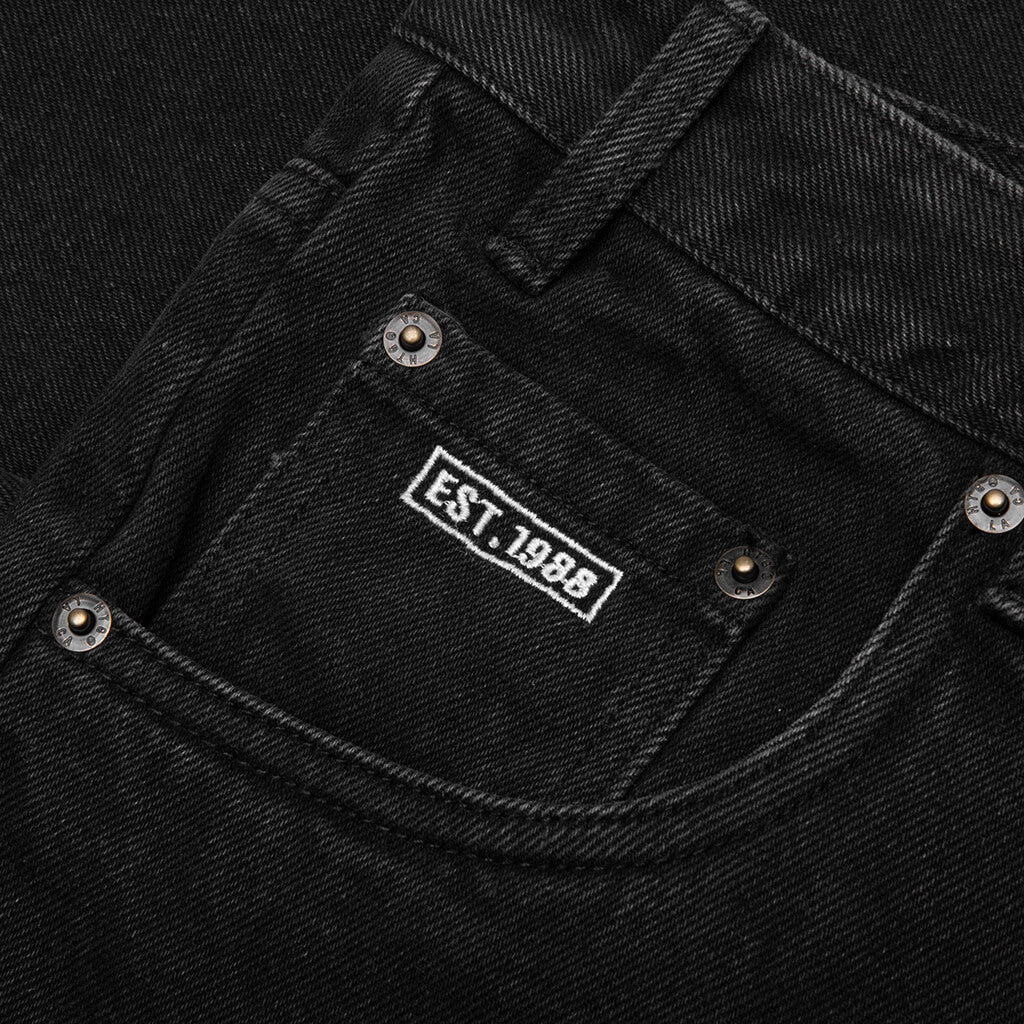 Frayed Edge 11" Denim Bermudas - Black