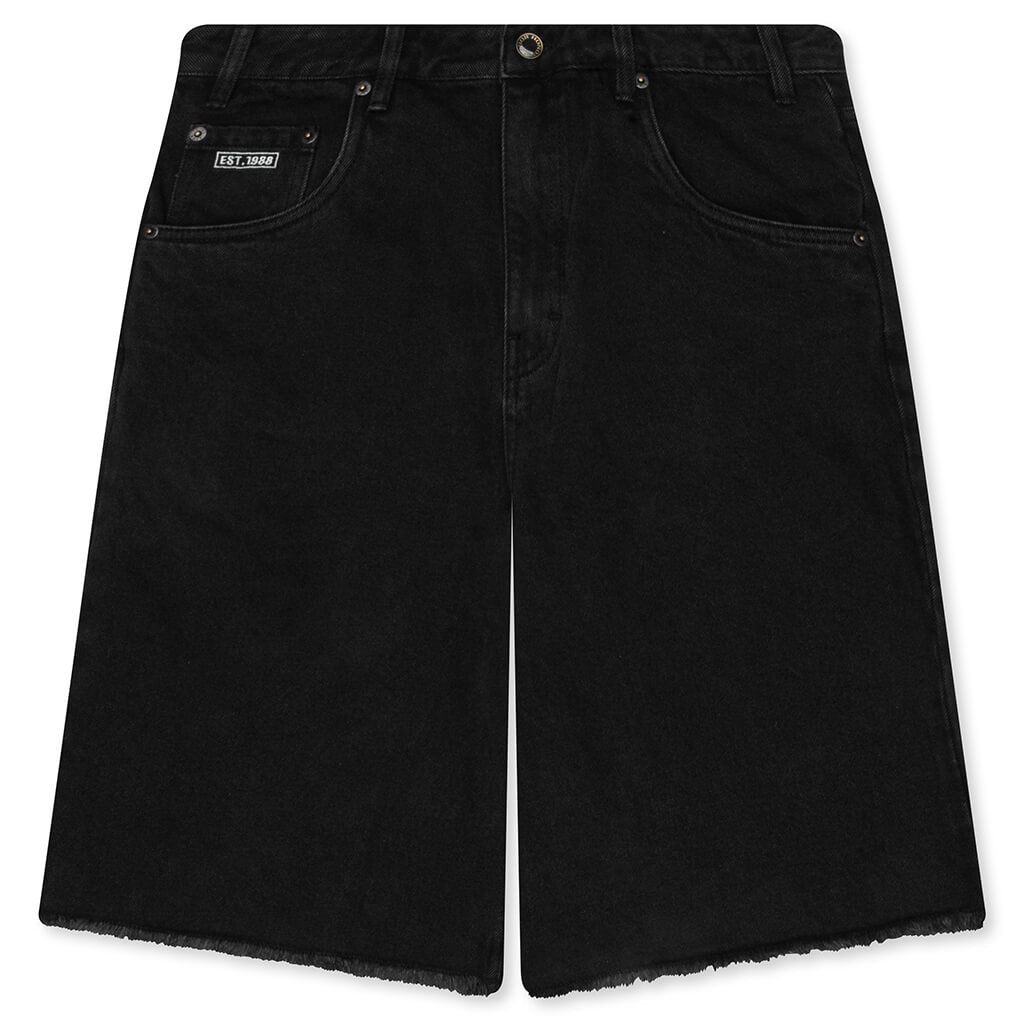 Frayed Edge 11" Denim Bermudas - Black