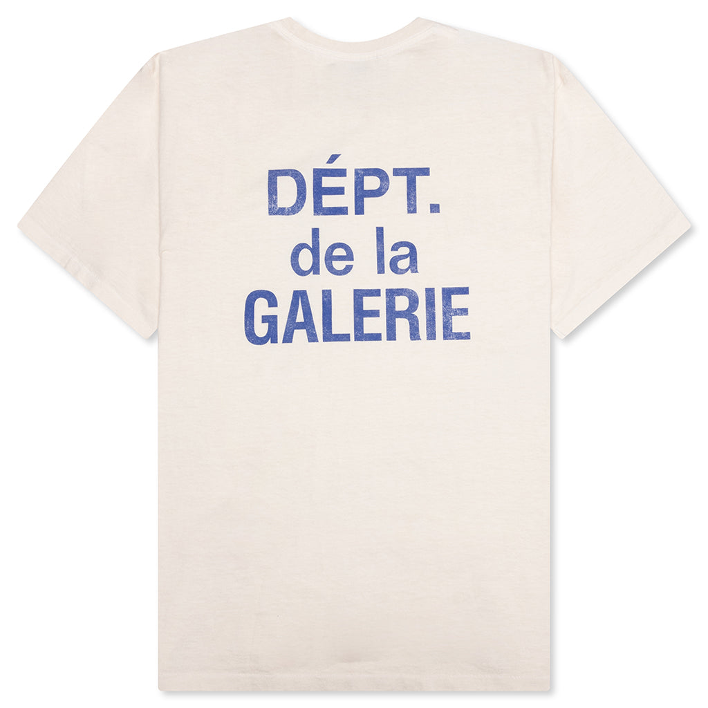 French S/S Tee - Cream/Blue