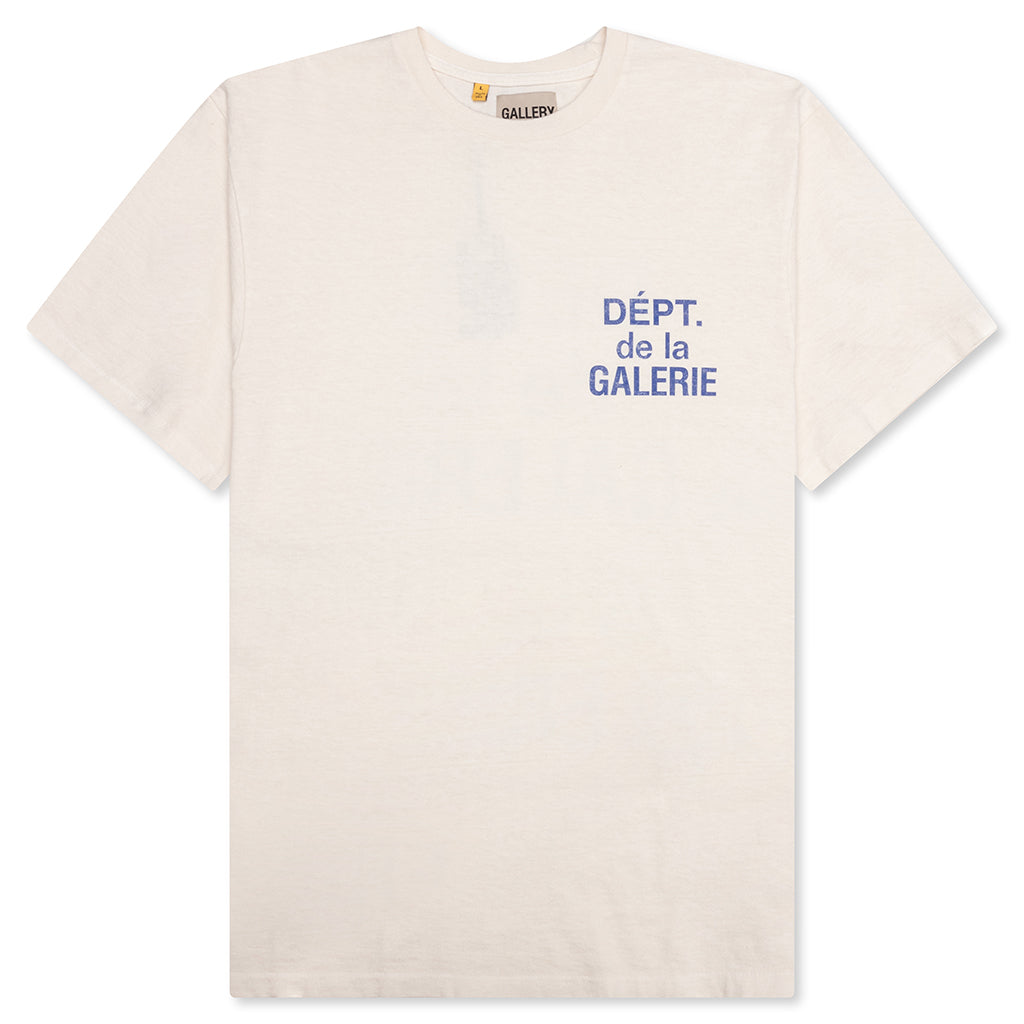 French S/S Tee - Cream/Blue