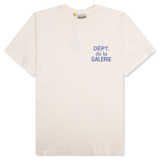French S/S Tee - Cream/Blue