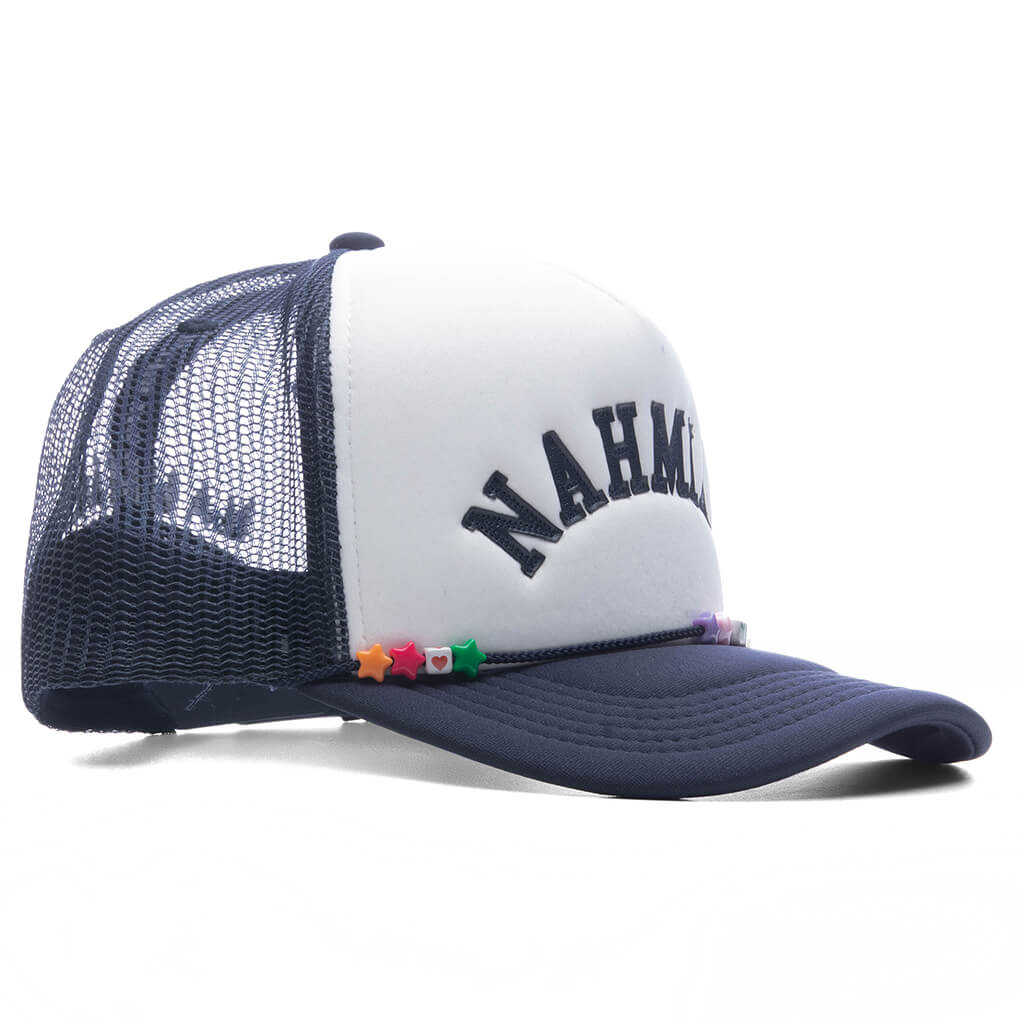 Friendship Trucker Hat - Ocean/Black Stripe