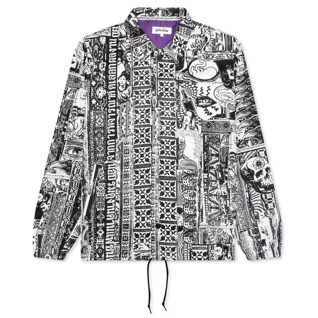 Acupuncture Coaches Jacket - Black/White