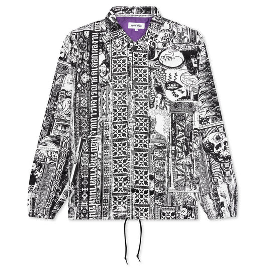 Acupuncture Coaches Jacket - Black/White