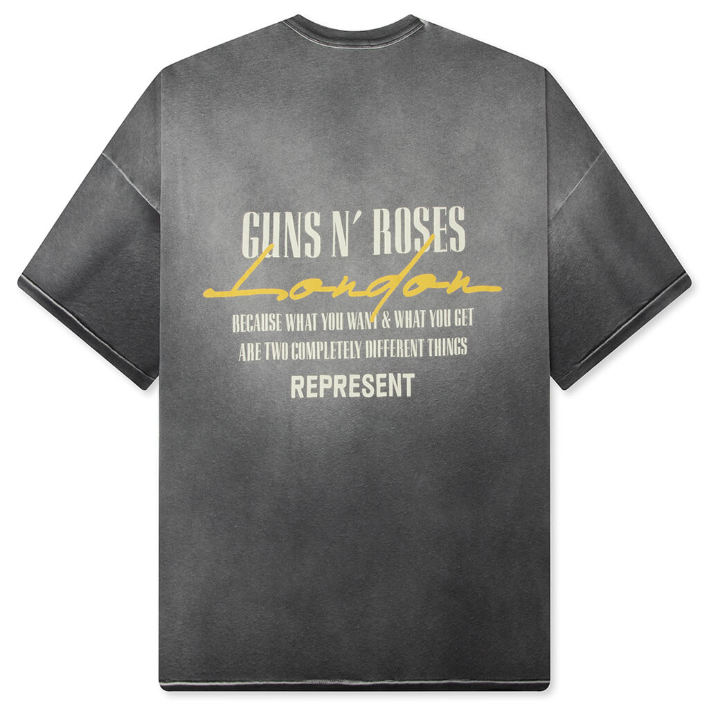 Represent x Guns N' Roses Cross T-Shirt - Stained Black