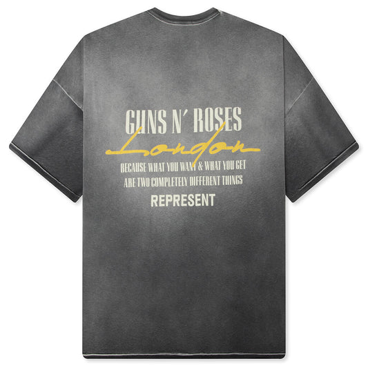 Represent x Guns N' Roses Cross T-Shirt - Stained Black