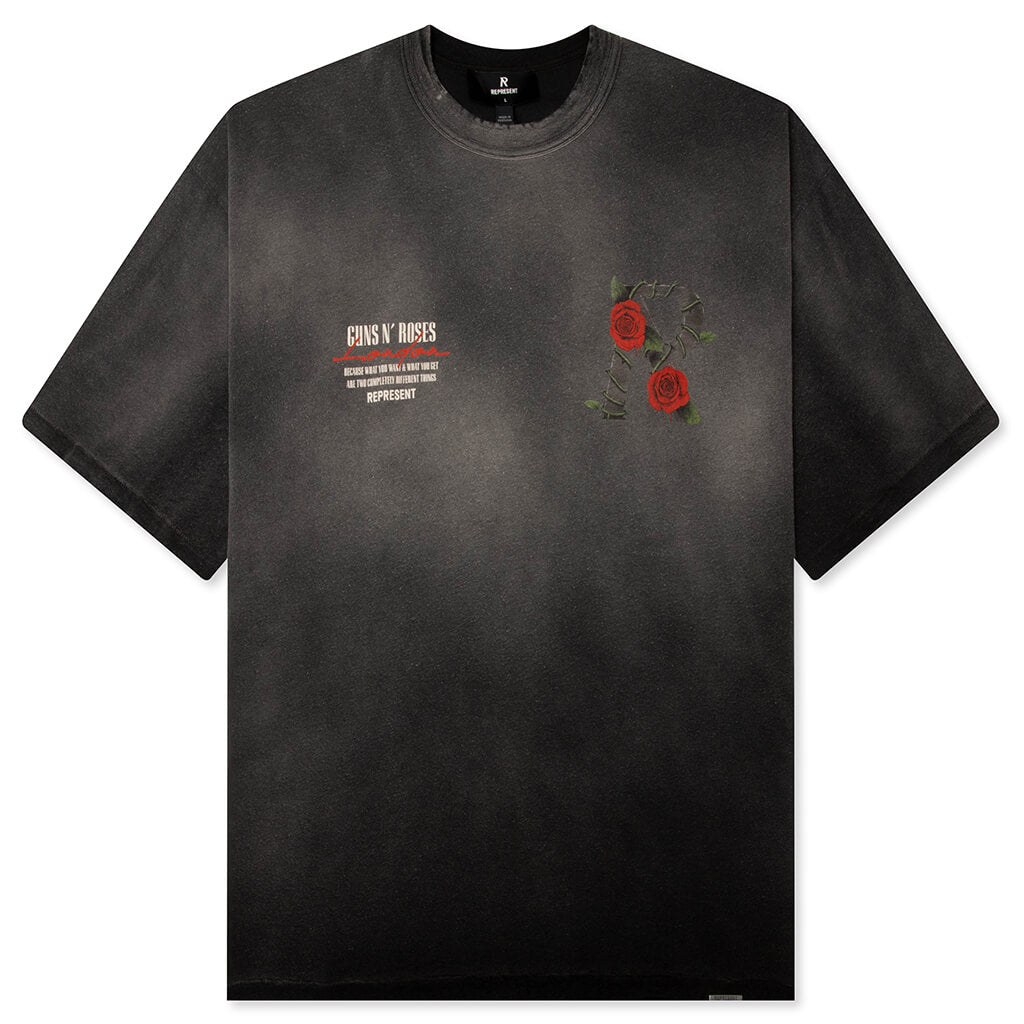 Represent x Guns N' Roses Tour T-Shirt - Stained Black