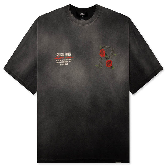 Represent x Guns N' Roses Tour T-Shirt - Stained Black