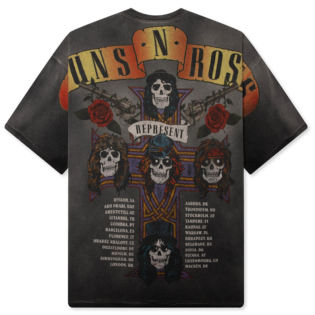 Represent x Guns N' Roses Tour T-Shirt - Stained Black