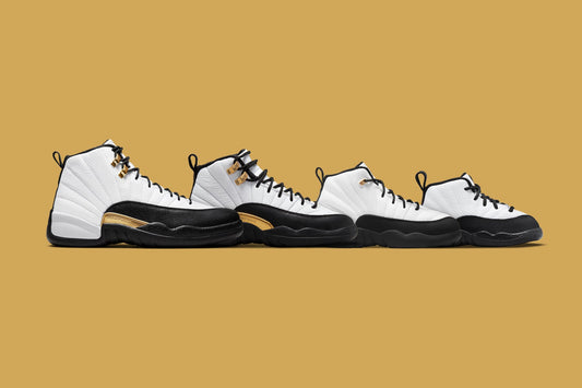Air Jordan 12 Retro (TD) "Royalty Taxi" - White/Metallic Gold