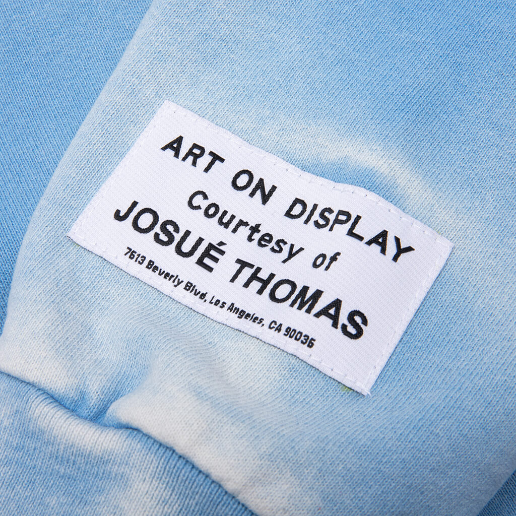 Sun Faded English Zip Hoodie - Blue